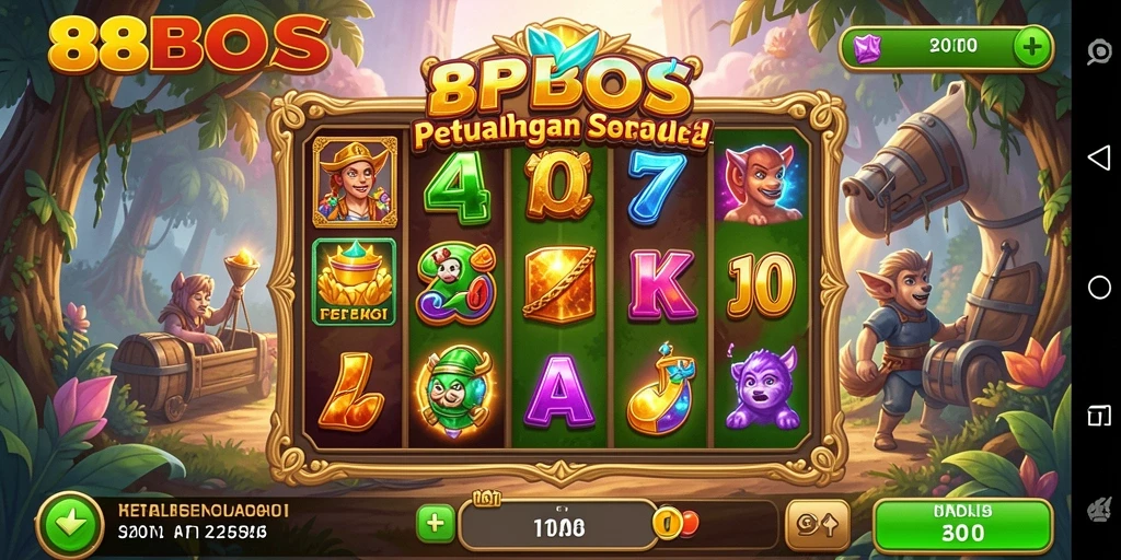 Screenshot gameplay menarik dari 88BOS dengan berbagai tema slot.