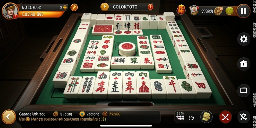 Screenshot gameplay COLOKTOTO dengan tampilan ubin Mahjong yang menarik.