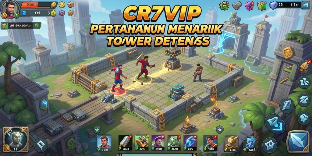 Tampilan gameplay seru dari CR7VIP dalam mode Tower Defense.