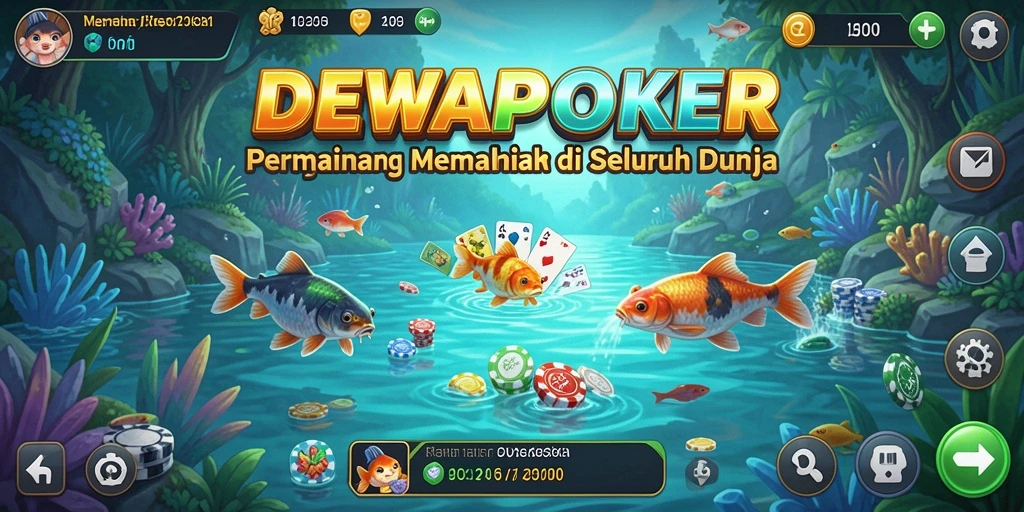 Tampilan gameplay seru DEWAPOKER menampilkan suasana memancing yang nyata.