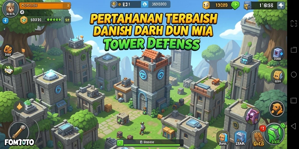 Tampilan gameplay seru FOMOTOTO dalam Tower Defense yang menantang.