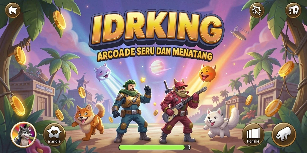 Screenshot utama IDRKING menampilkan aksi seru gameplay Arcade.