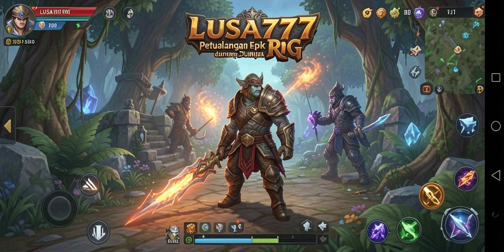 Screenshot utama LUSA777 menampilkan aksi seru dalam permainan RPG.