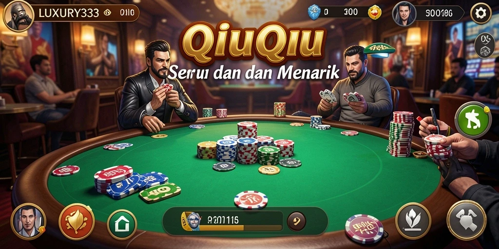 Tampilan gameplay seru dari LUXURY333 yang menampilkan strategi QiuQiu.